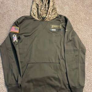 Eagles Military Green Hoodie with Camouflage Hood